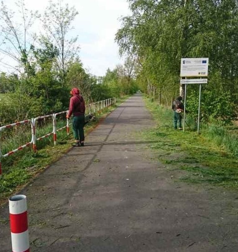 Prace na ścieżce rowerowej
